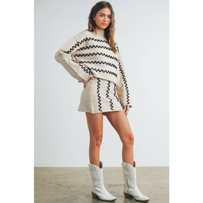 Wavy Stripe Mini Skirt