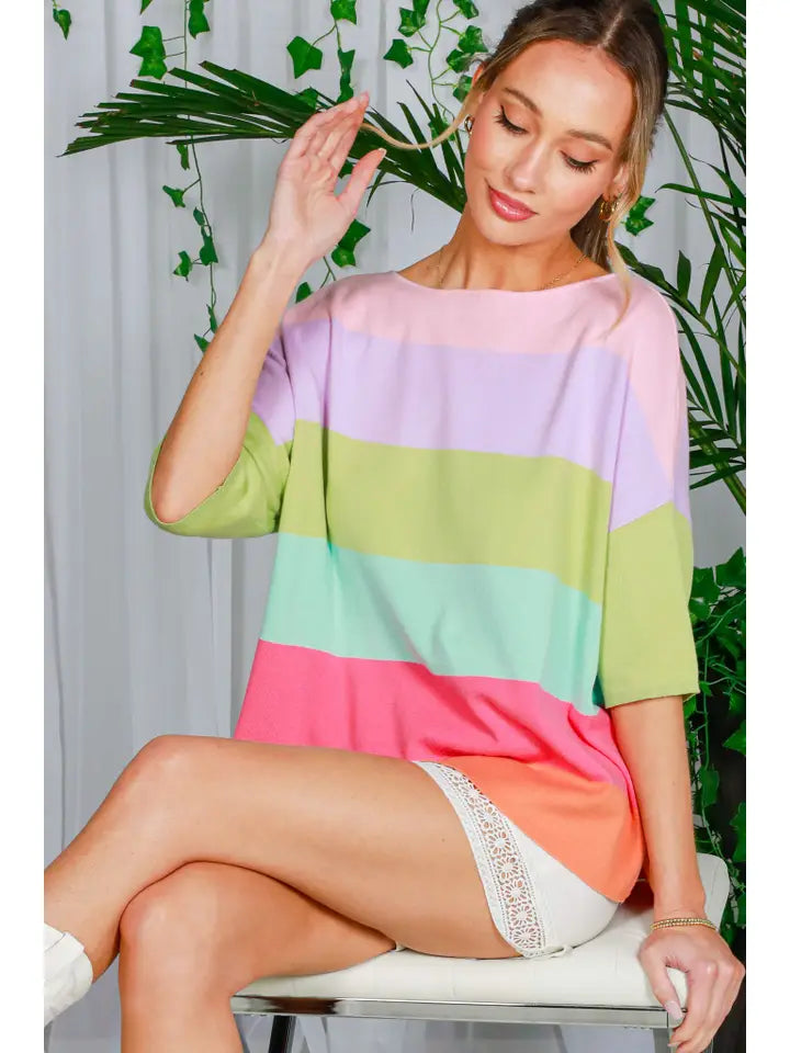 Happy Go Color Block Sweater