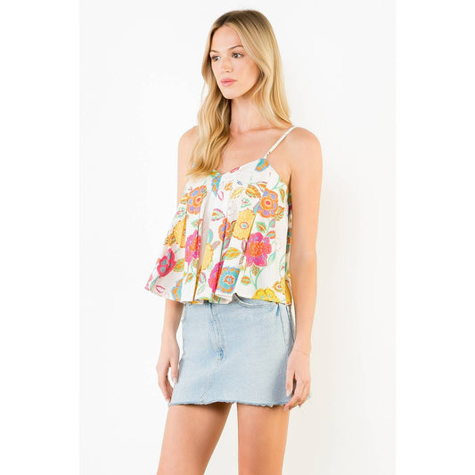 Floral Spaghetti Strap Tank Top