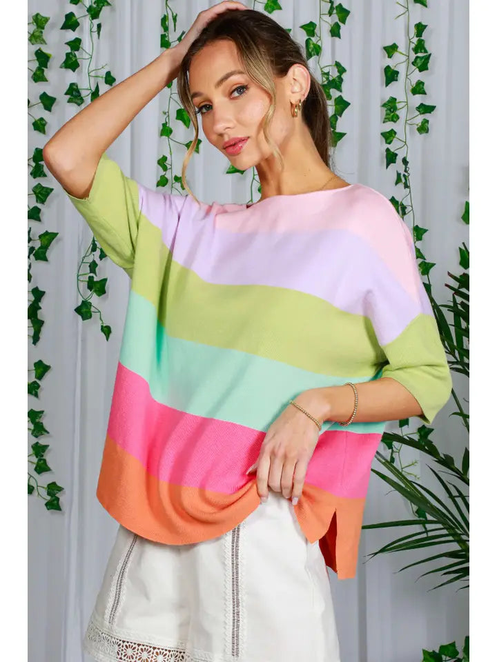 Happy Go Color Block Sweater