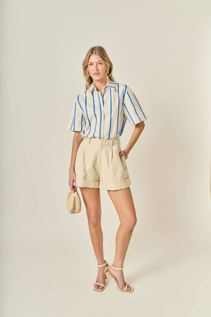 Striped Short Sleeve Top