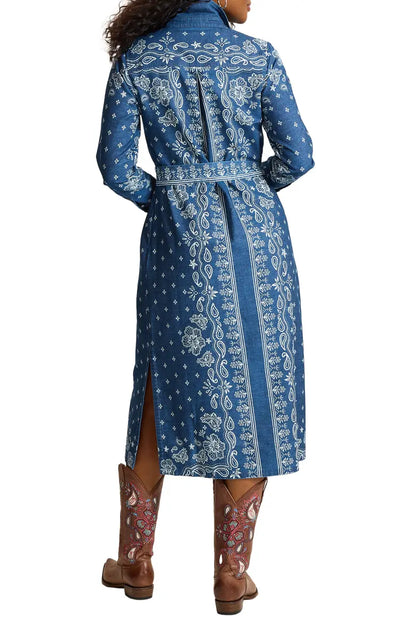 Bandana Bay L/S Midi Shirt Dress