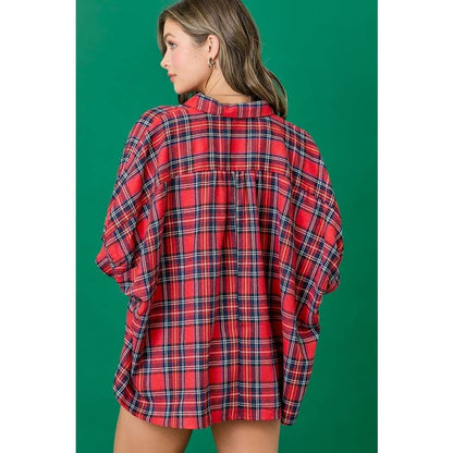 Plaid Oversize Button Down Shirt