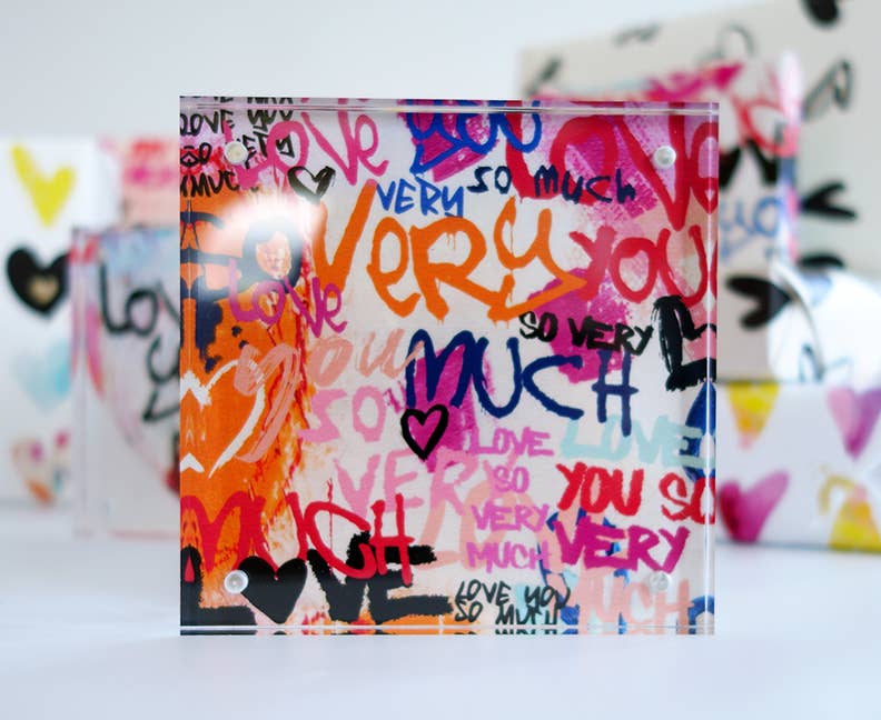 Valentines Gift, Love You Very Much, Graffiti, Acrylic Block