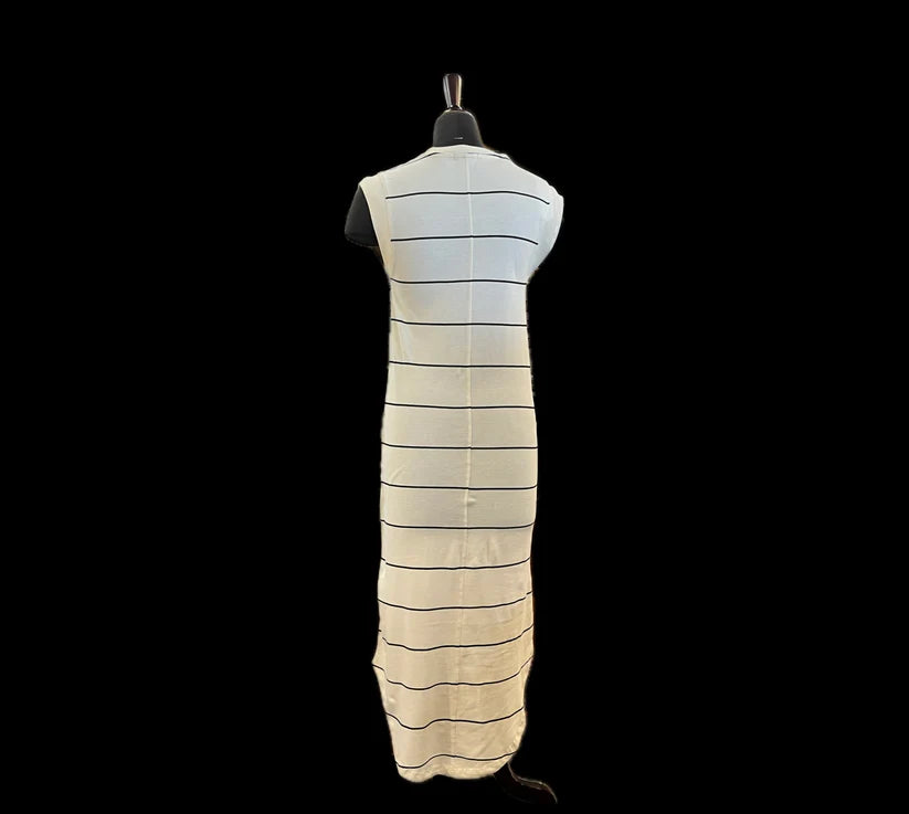 Calabasas Striped Midi Dress - Crystal - BAY WINDOW