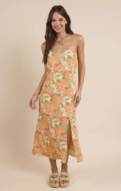 Aperitivo Back Tie Midi Dress - Shell - BAY WINDOW