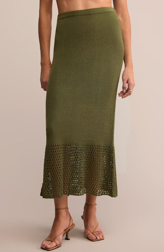 Haven Sweater Knit Midi Skirt - Fern - BAY WINDOW
