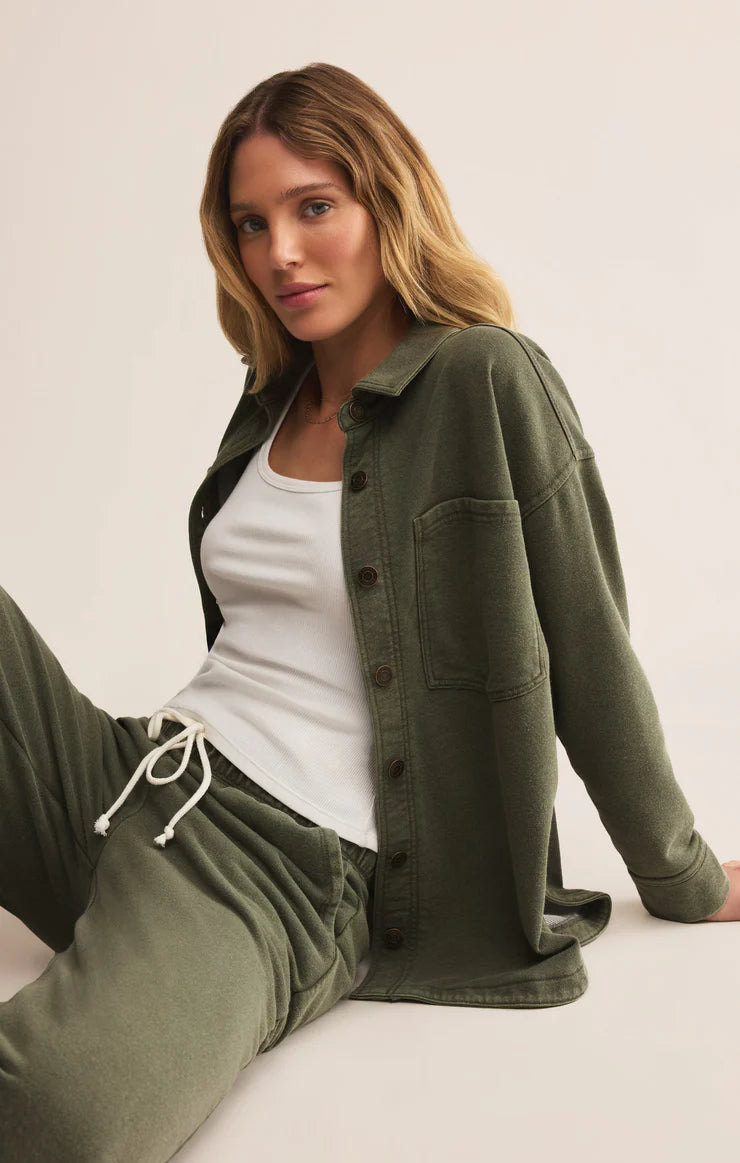All Day Cropped Knit Jacket - Hunter Green - BAY WINDOW