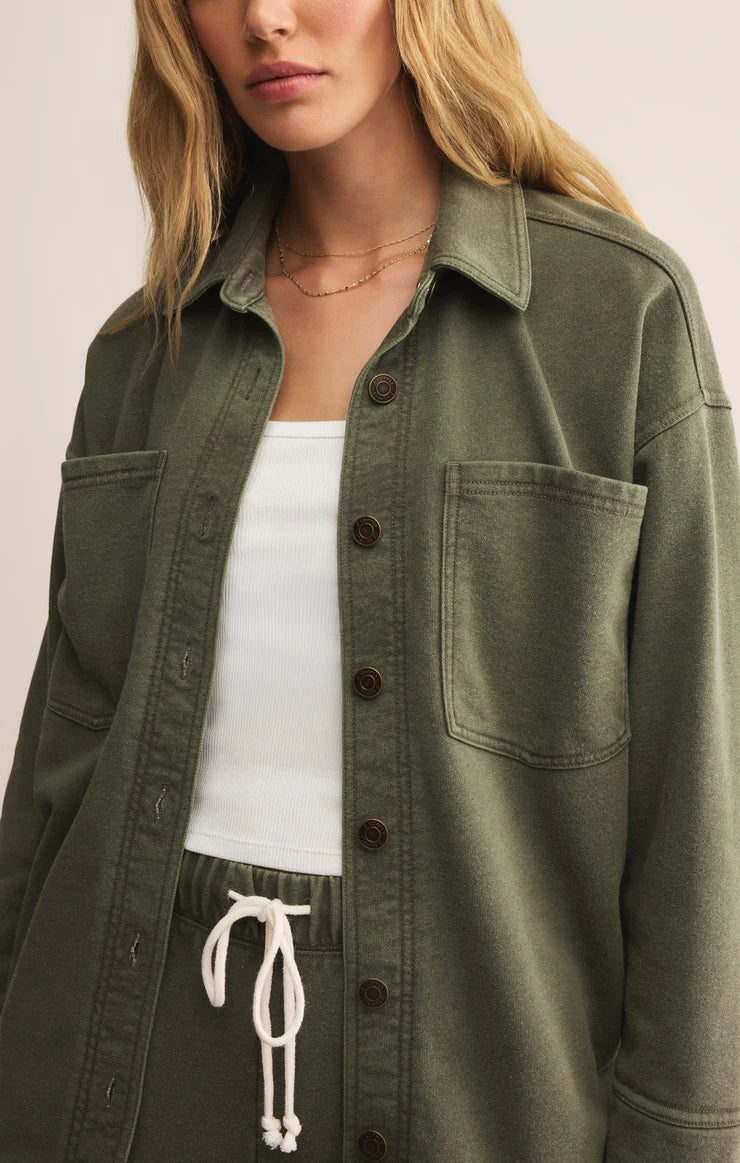 All Day Cropped Knit Jacket - Hunter Green - BAY WINDOW