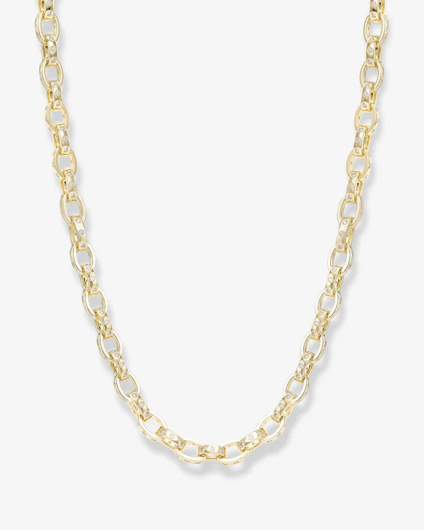 Ashley Chain Necklace 4mm - Gold/White Mix