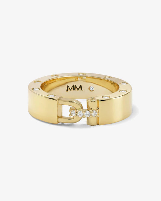 Ashley Smooth Lock Ring - Gold/White