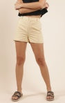 Au Soleil Patch Pocket Back Elastic Shorts - Natural - BAY WINDOW