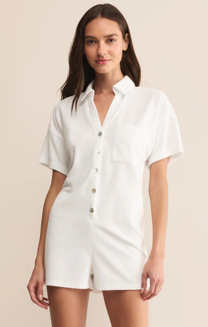 Azur Terry Romper - White - BAY WINDOW