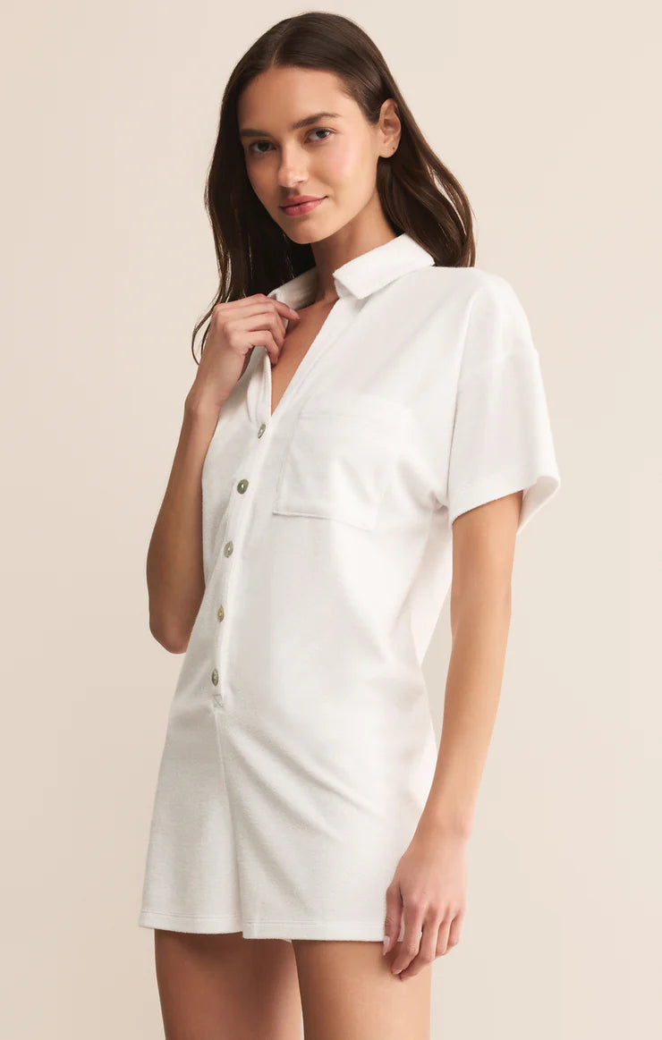 Azur Terry Romper - White - BAY WINDOW