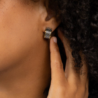 Two-Tone Mini Watch Hoops