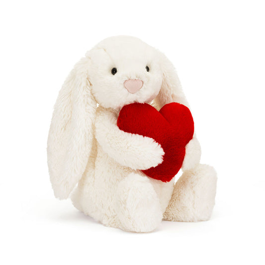 Bashful Red Love Heart Bunny - Original - BAY WINDOW