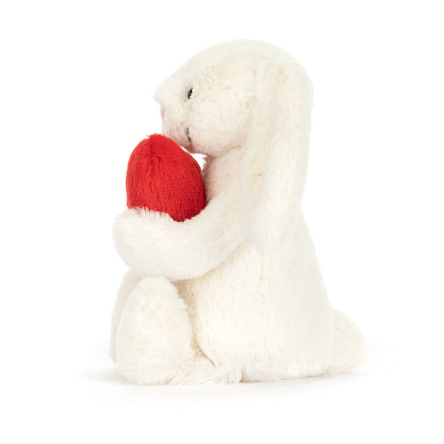 Bashful Red Love Heart Bunny - Original - BAY WINDOW