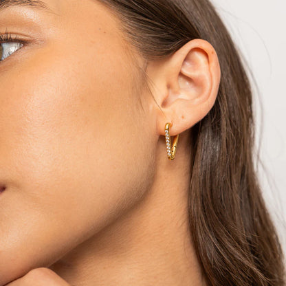 Triangle Hoops w/ Diamonds