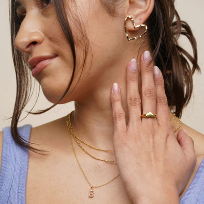 Hammered Heart Studs