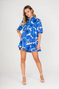 Alaya Dress - Sapphire Blue/White - BAY WINDOW