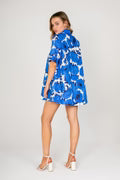 Alaya Dress - Sapphire Blue/White - BAY WINDOW