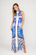 Jordan Dress - White/Blue Multi - BAY WINDOW