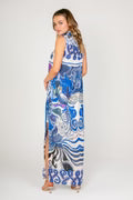 Jordan Dress - White/Blue Multi - BAY WINDOW