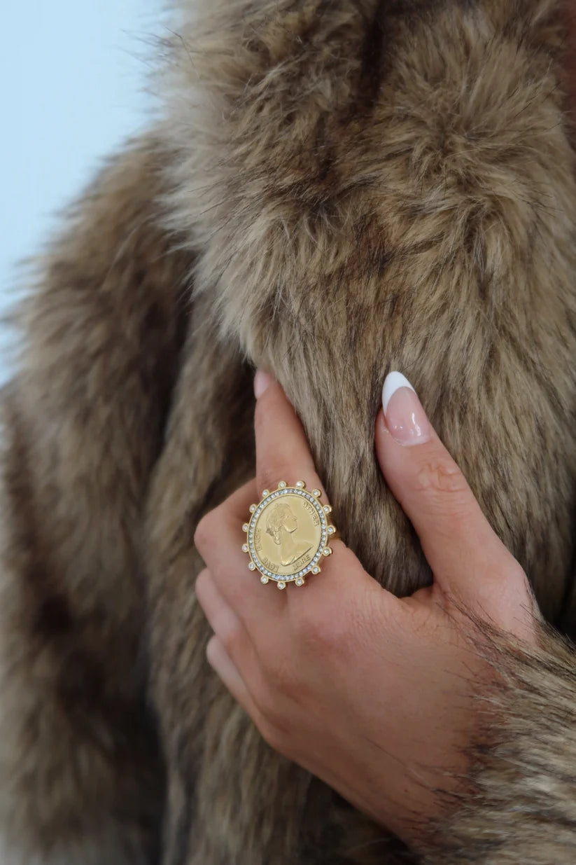 Bling Coin Ring Size 7*