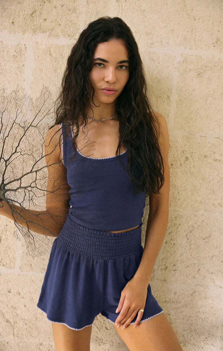 Casa Whipstitch Tank - Yacht Blue