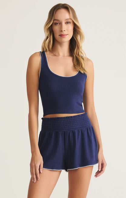 Casa Whipstitch Tank - Yacht Blue