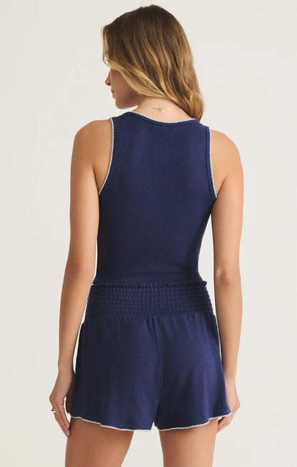 Casa Whipstitch Tank - Yacht Blue