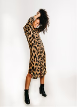 Cheetah Linen Girlfriend Midi Dress - BAY WINDOW