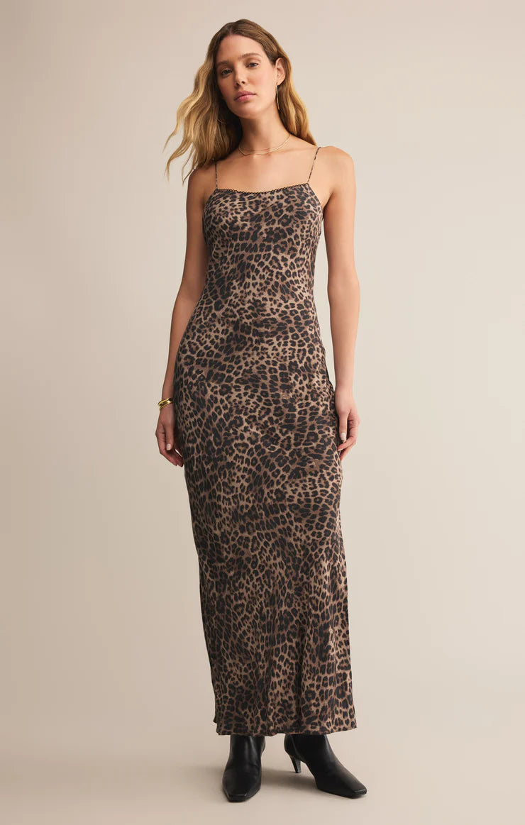 Cielo Leopard Midi Dress - Desert Tan - BAY WINDOW
