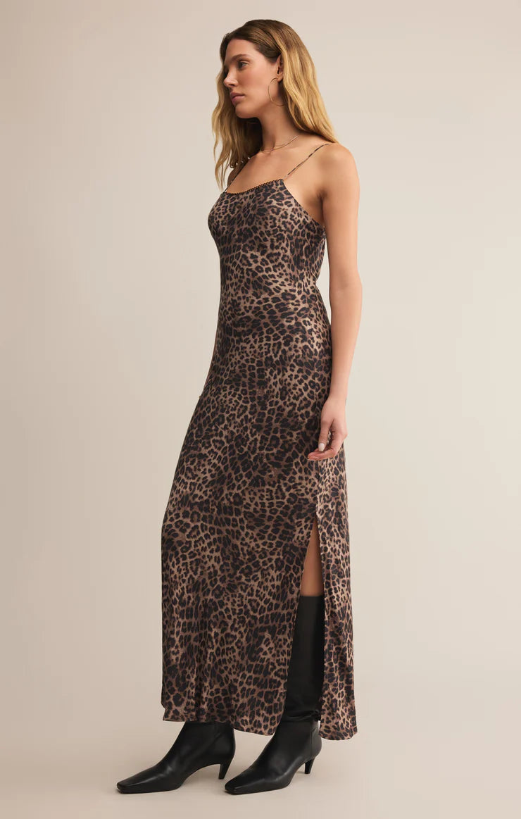 Cielo Leopard Midi Dress - Desert Tan - BAY WINDOW