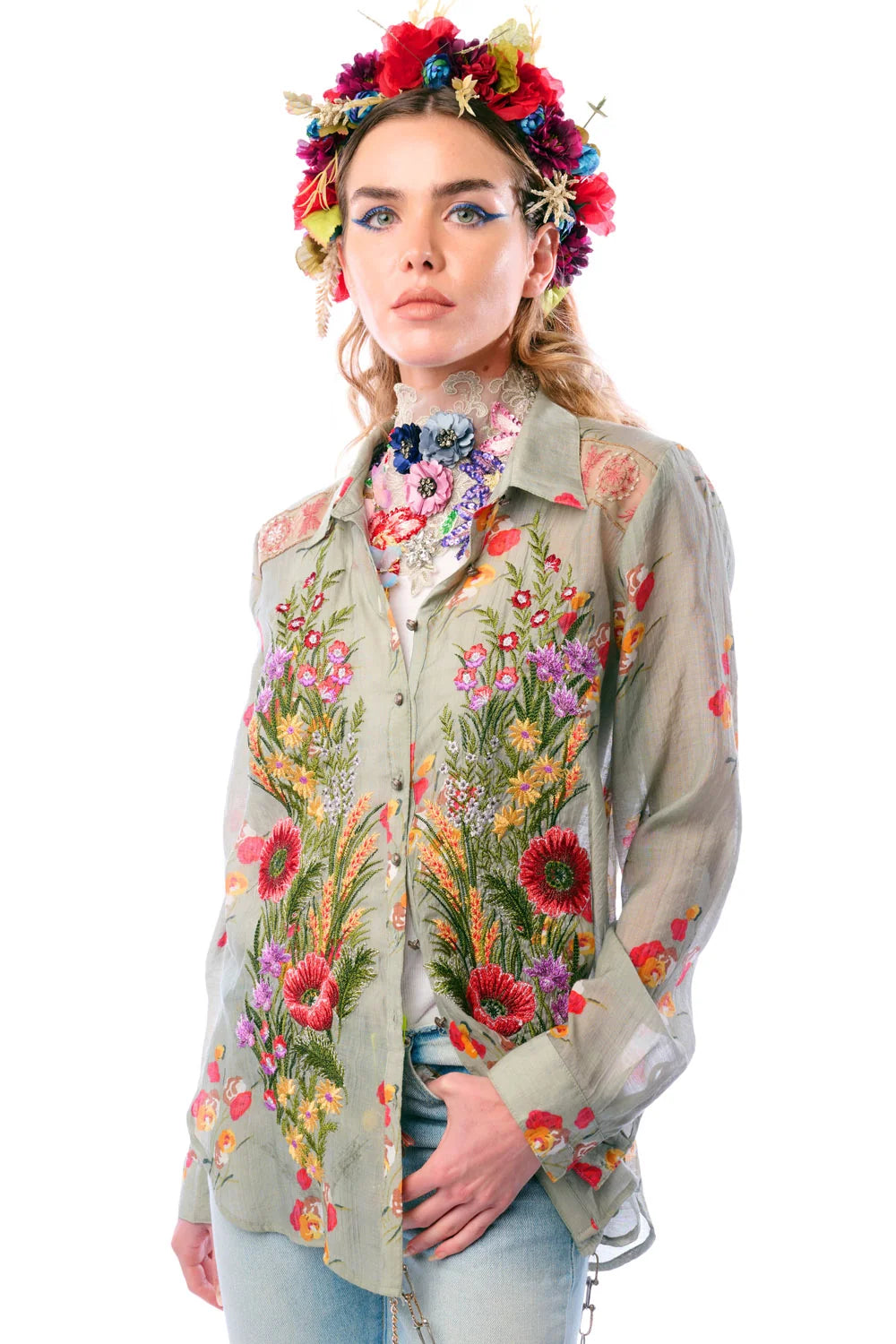 Light Olive Mia Grace Shirt