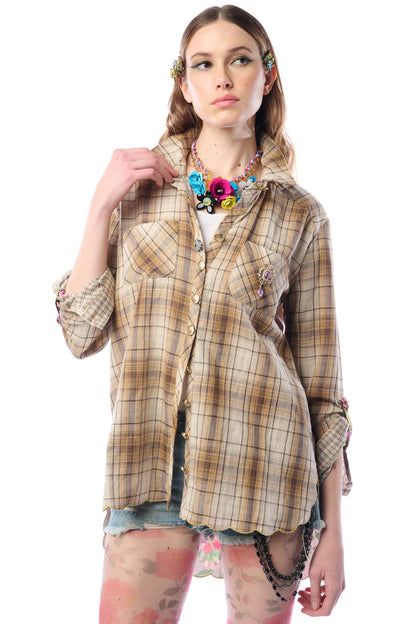 Jane Shirt Beige Gold Brown
