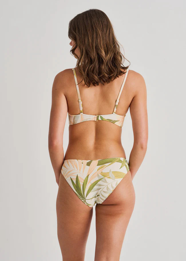 Bottom Bikini Semi HW Front Twist Matte Jersey - Cream Garden - BAY WINDOW