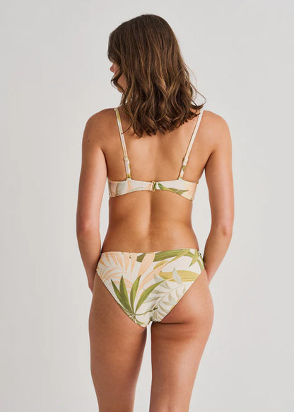 Bottom Bikini Semi HW Front Twist Matte Jersey - Cream Garden - BAY WINDOW