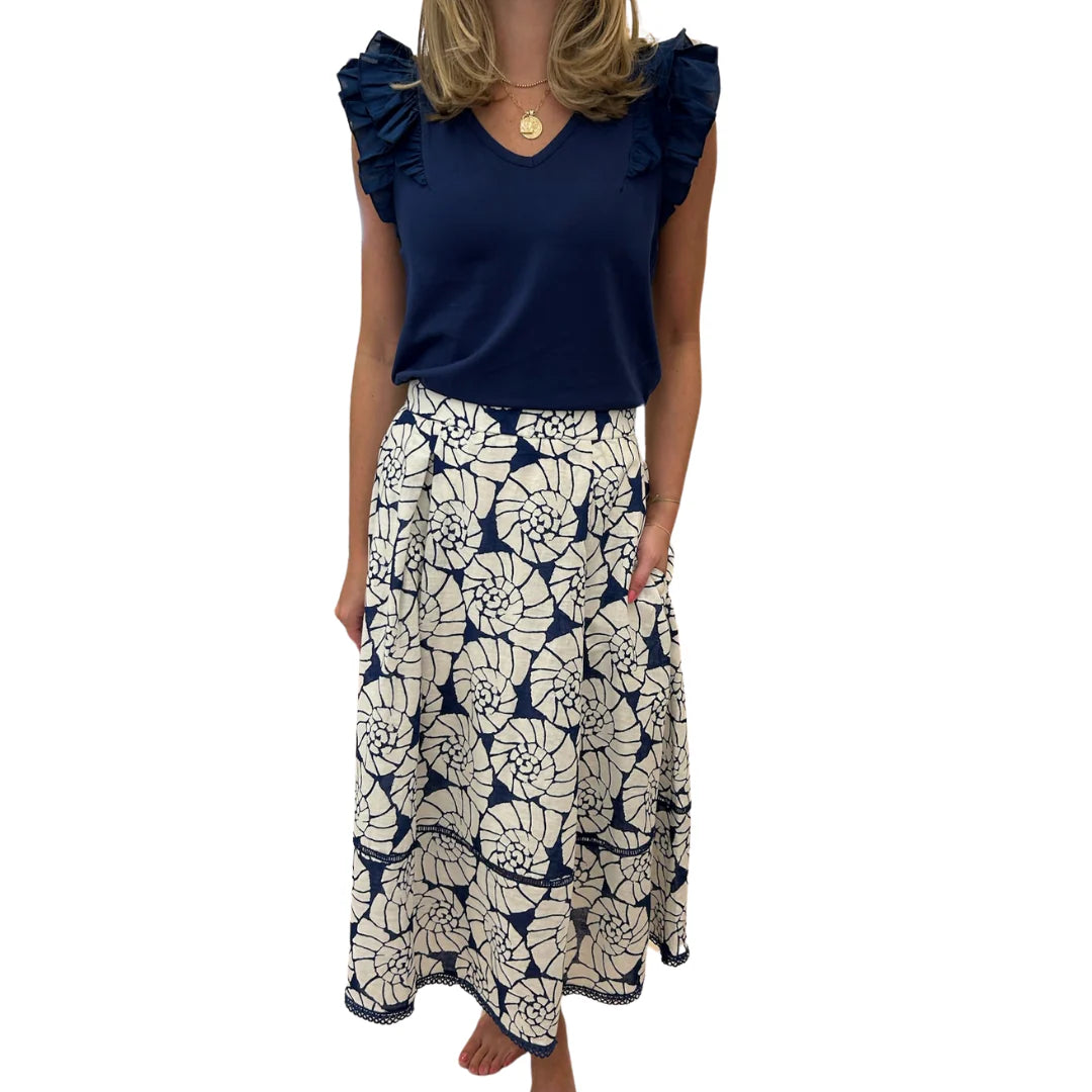 Elisle Skirt - Bellweather Blue - BAY WINDOW