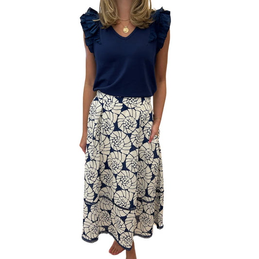 Elisle Skirt - Bellweather Blue - BAY WINDOW