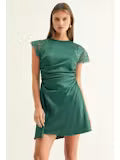 Jordyn Asymmetric Hem Ruched Mini Dress