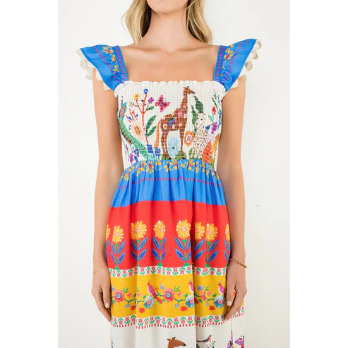 Flutter Sleeve Floral Maxi Dress