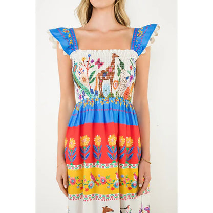 Flutter Sleeve Floral Maxi Dress