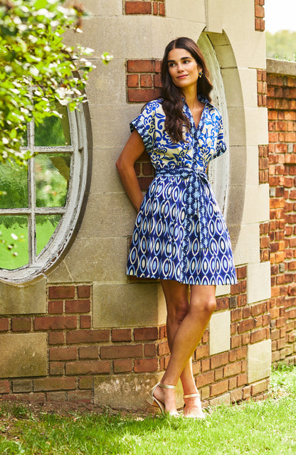 Hailey Cotton Graphic Folly Dress - Multicolor
