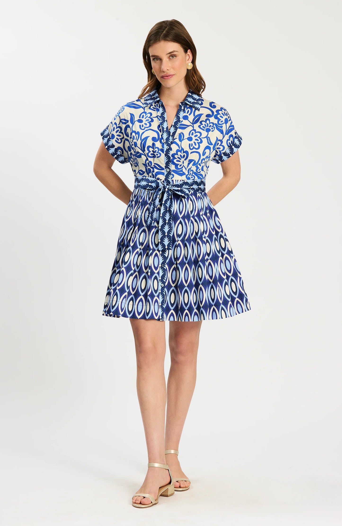 Hailey Cotton Graphic Folly Dress - Multicolor