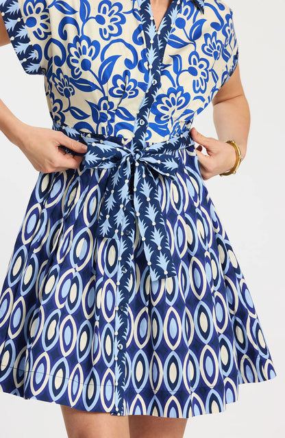 Hailey Cotton Graphic Folly Dress - Multicolor