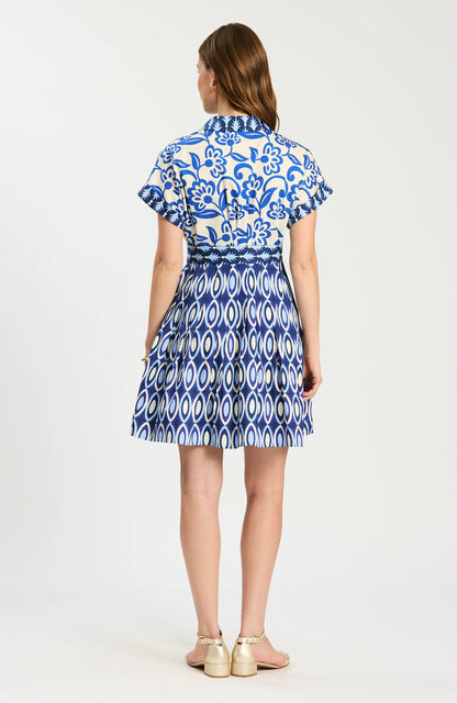 Hailey Cotton Graphic Folly Dress - Multicolor