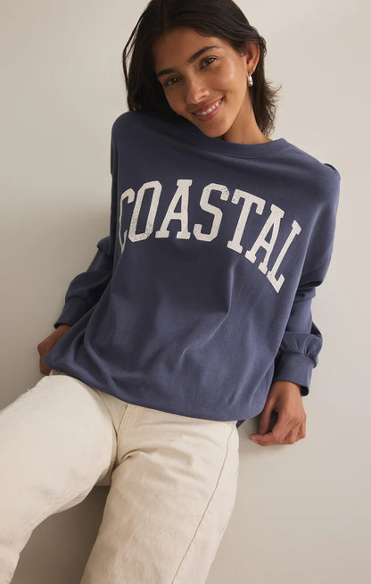 Coastal Sunday Sweatshirt - Worn Blue