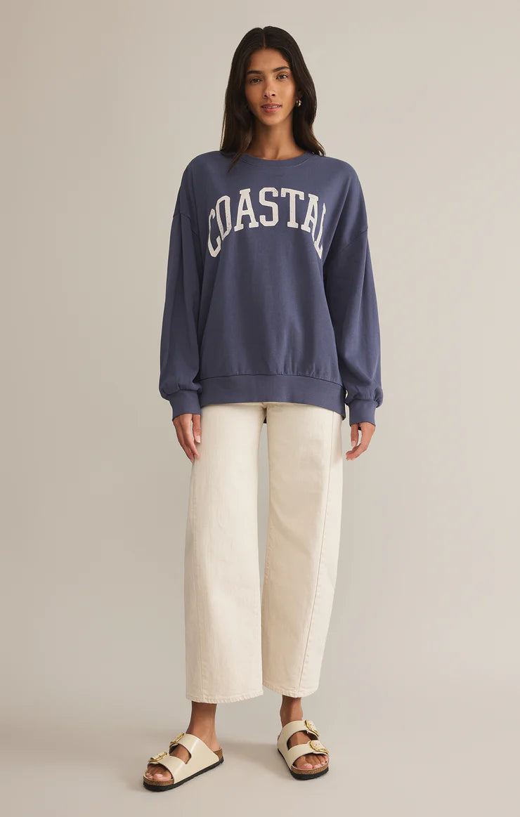 Coastal Sunday Sweatshirt - Worn Blue