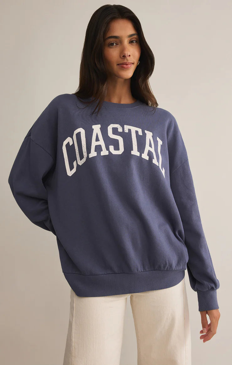 Coastal Sunday Sweatshirt - Worn Blue